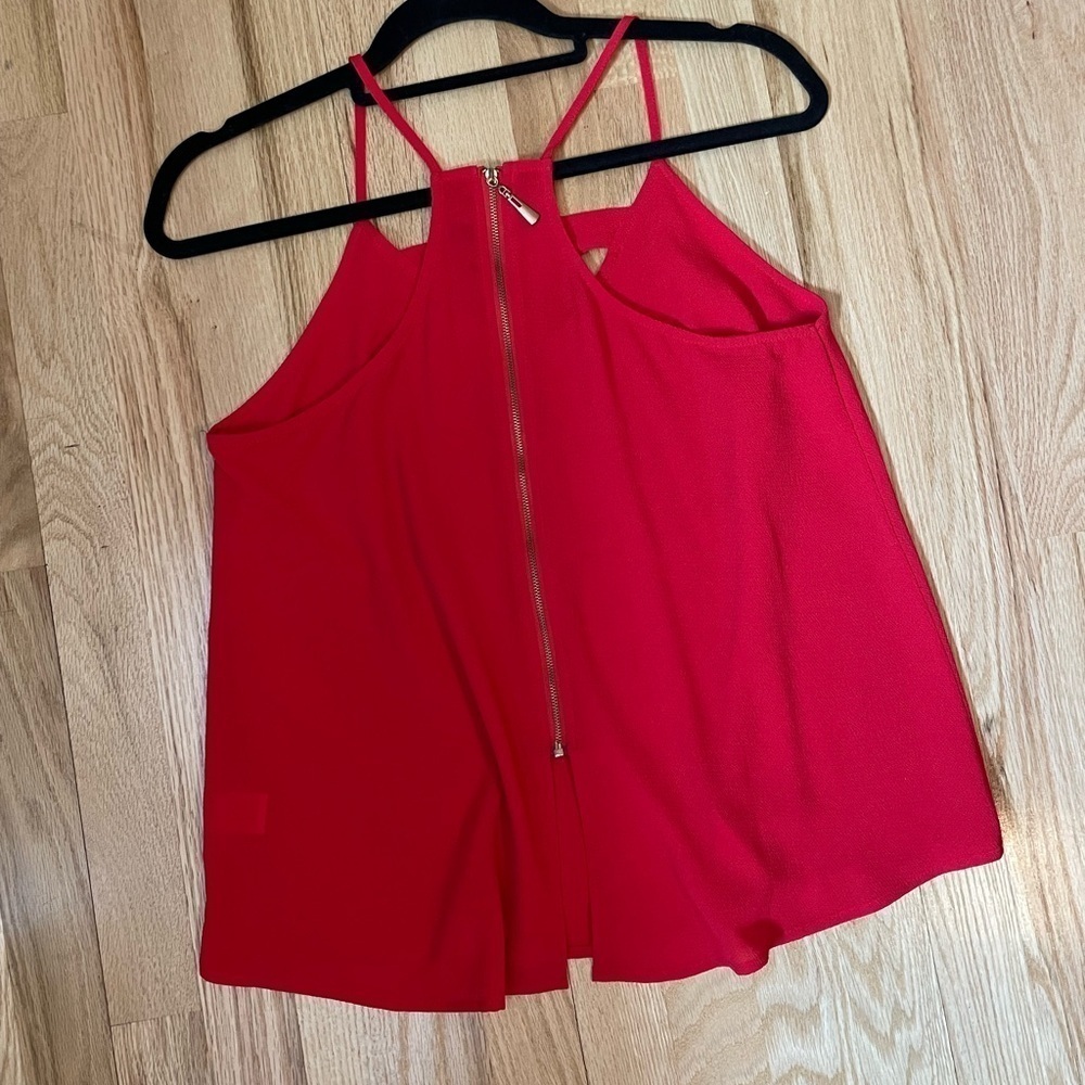Papermoon Racerback Zip Back Red Tank Size Small - Picture 3 of 8